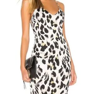 Superdown Black and White Slip Midi Dress